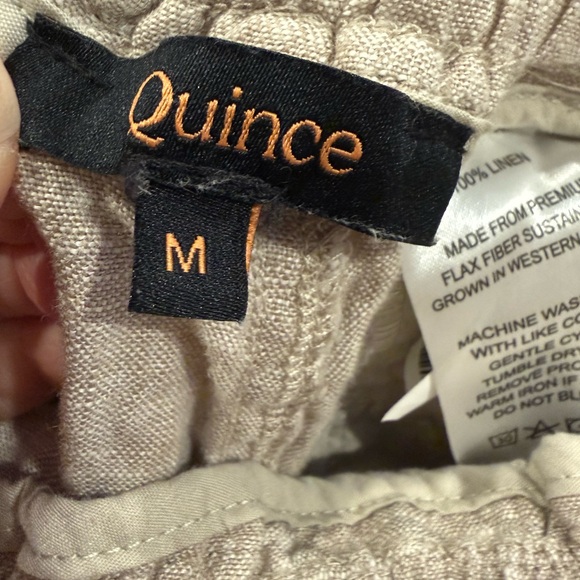 QUINCE 100% European Linen Wide Leg Drawstring Pants in Flax size Medium - Picture 8 of 10